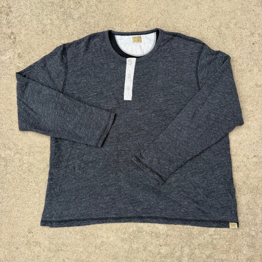 Lucky Brand Henley Shirt Mens XXL Gray Long Sleeve Casual Basic Soft Top Tee - Picture 2 of 10